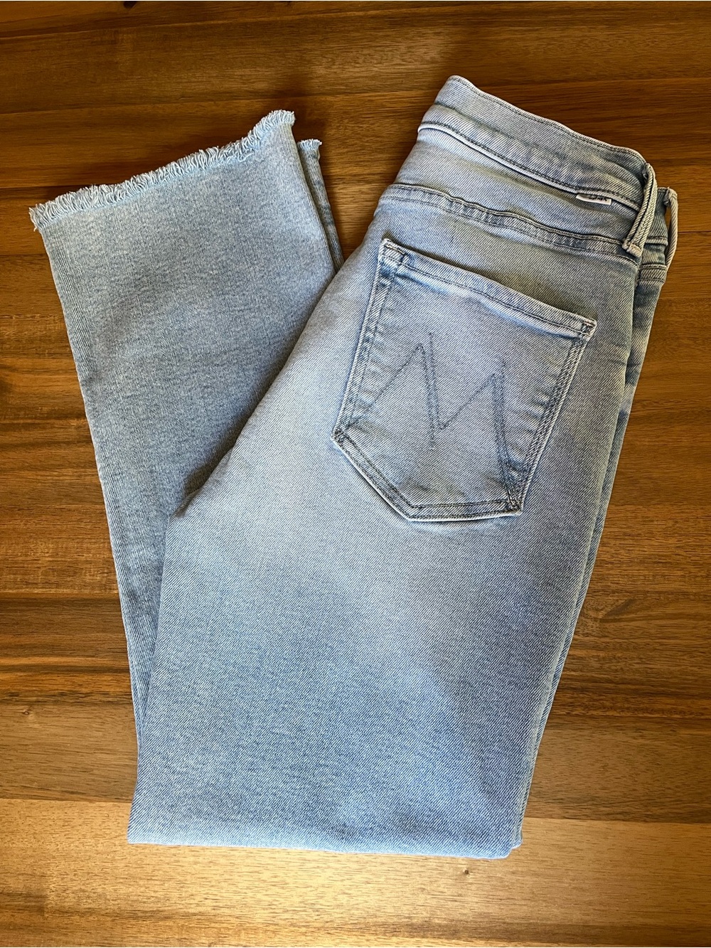MOTHER Tripper Ankle Fray Light Wash Jeans - Size 27 - Picture 4 of 11
